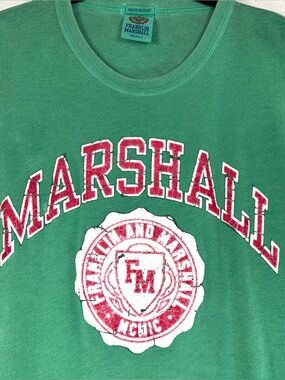 Distressed Collegiate Graphic Tee Green Franklin & Marshall Small